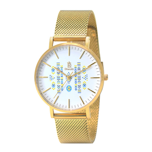 Nyota Classic African Print Mesh Watch