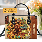 New Fashion Ladies Designer Handbags Black Girl and Sunflower Design Bags Pu Leather Shoulder Handbag for Women Custom