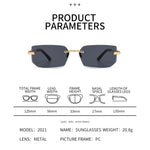 Rectangular Rimless Sunglasses