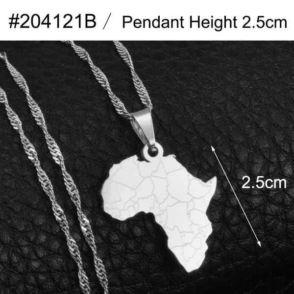 Africa Map Pendant Chain Necklace