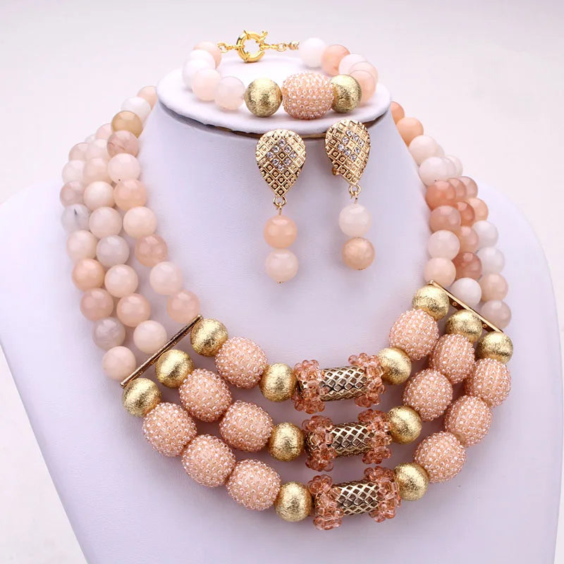 Pure White Nigerian Beads Jewelry Set