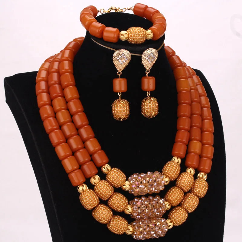 3 Layers Artificial African/Nigerian Coral Beads