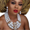 Pure White Nigerian Beads Jewelry Set