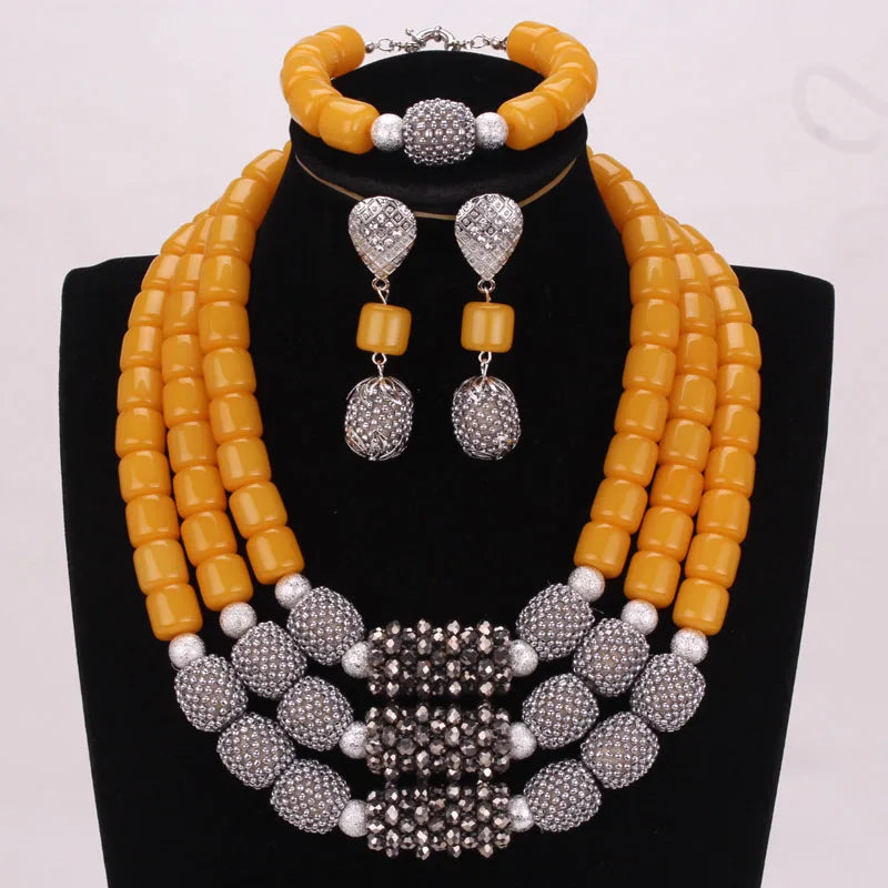 3 Layers Artificial African/Nigerian Coral Beads