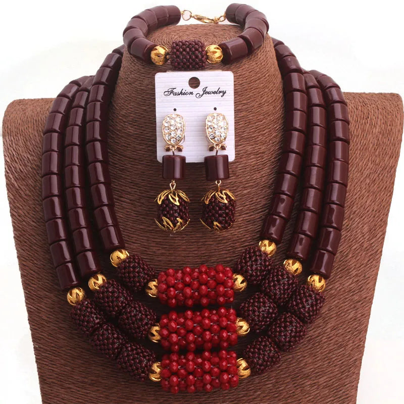 3 Layers Artificial African/Nigerian Coral Beads