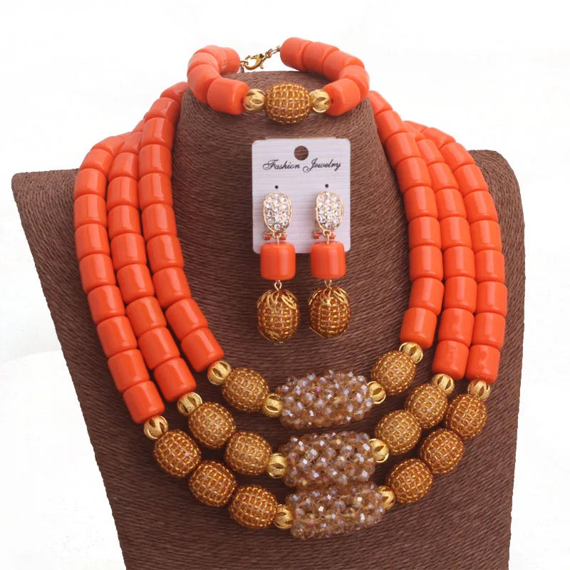 3 Layers Artificial African/Nigerian Coral Beads