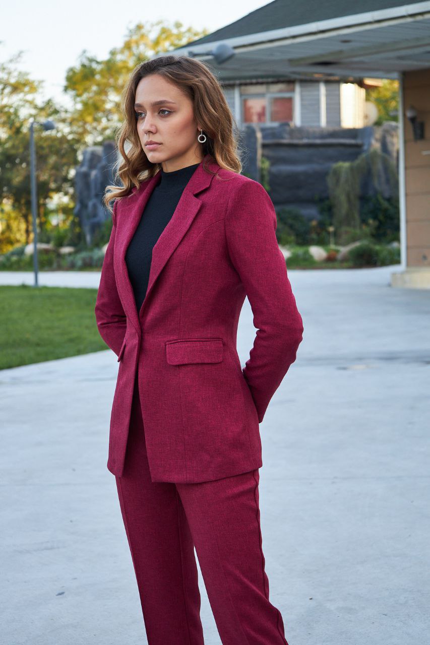 Women Single Breasted Blazer pant suit