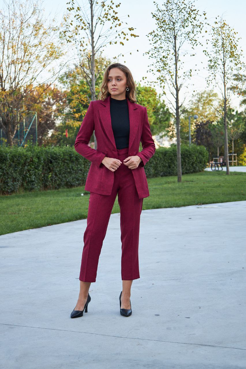 Women Single Breasted Blazer pant suit